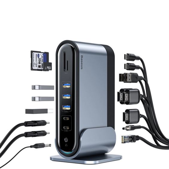 USB Hub BASEUS CAHUB-DG0G, USB-C/17u1, Dark Grey-5