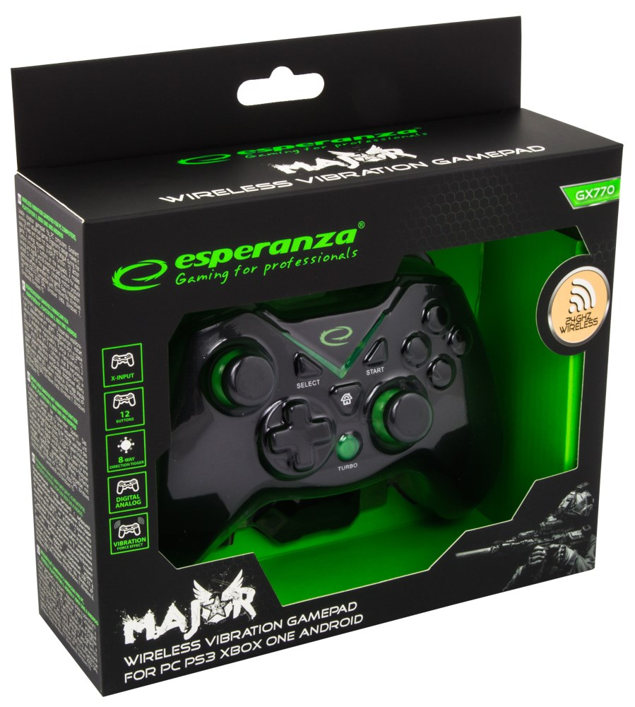Esperanza EGG112K Game Controller Gamepad PS3, XBOX ONE, PC USB 2.0 Black-9
