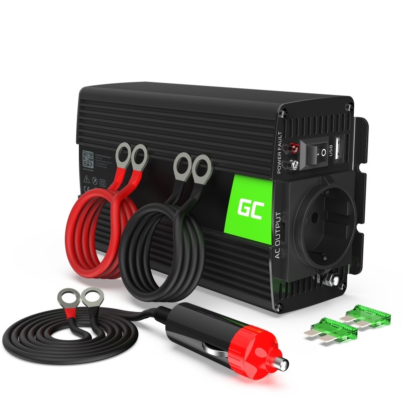 Inverter za auto GREEN CELL INV05DE (300 W, crna)