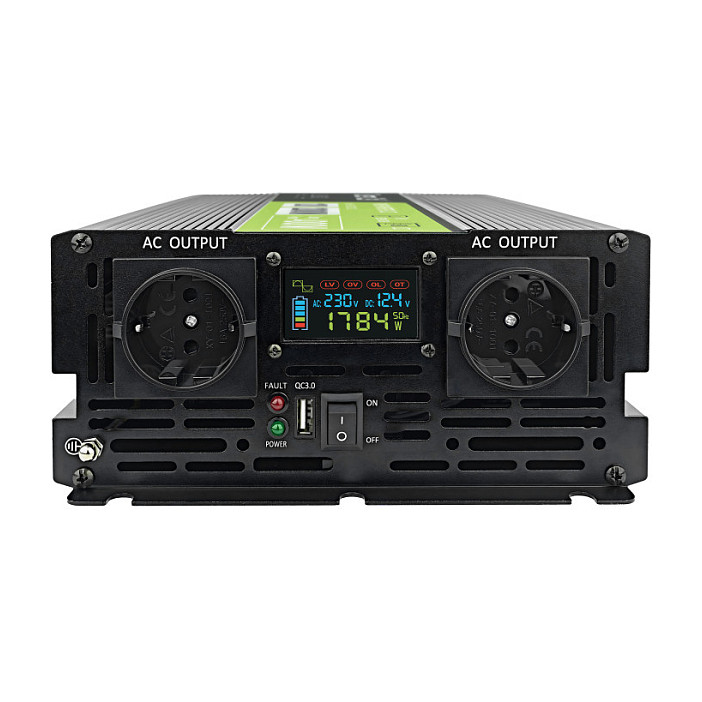 Inverter za auto GREEN CELL PowerInverter LCD 12V 2000W/40000W, with display - pure sine wave-1