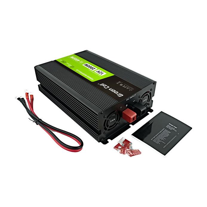Inverter za auto GREEN CELL PowerInverter LCD 12V 2000W/40000W, with display - pure sine wave-2