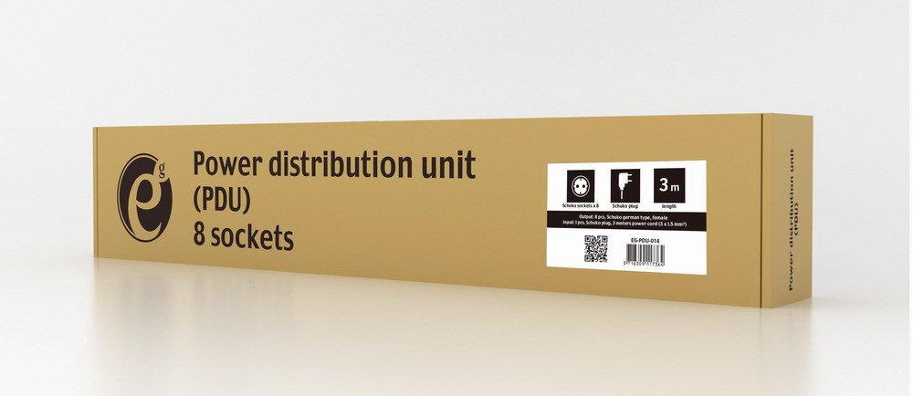 Jedinica za distribuciju energije ENERGENIE EG-PDU-014 (8 Schuko utičnica, 1U, 16A, Schuko utikač, 3m) crna-4