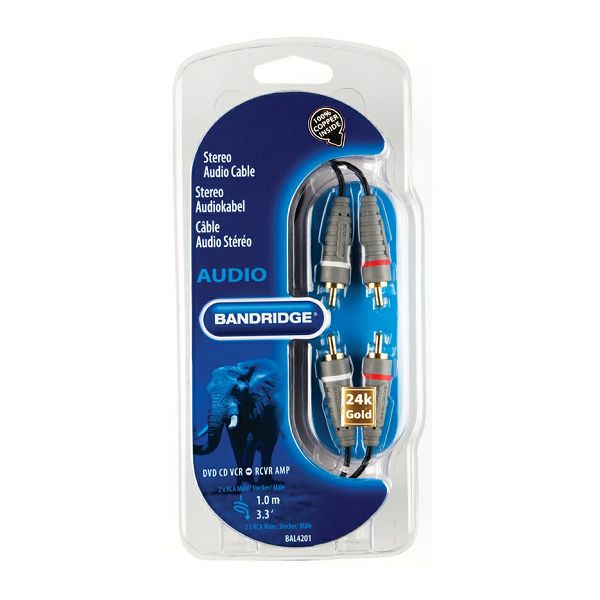 Kabel BANDRIDGE BAL4201 2 X RCA - 2 X RCA, audio kabel, 1.0M-1