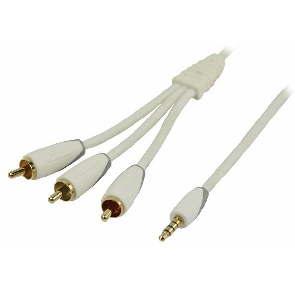 Kabel BANDRIDGE BBM22410W20 audio 3.5mm - 3XRCA, 2m bijeli