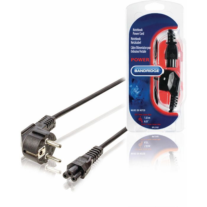 Kabel BANDRIDGE BPL2502 strujni za laptope, 1.8m