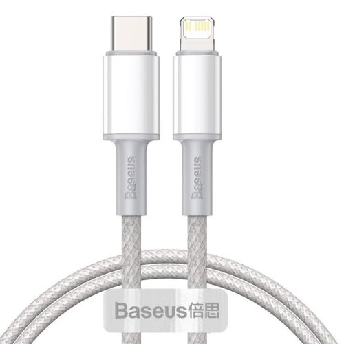 Kabel BASEUS, USB-C na Lightning, 20W, Woven, 200cm, PD, FS, White, CATLGD-A02-0