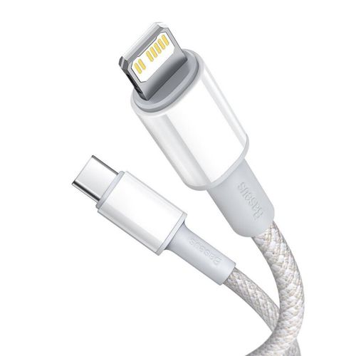 Kabel BASEUS, USB-C na Lightning, 20W, Woven, 200cm, PD, FS, White, CATLGD-A02-1