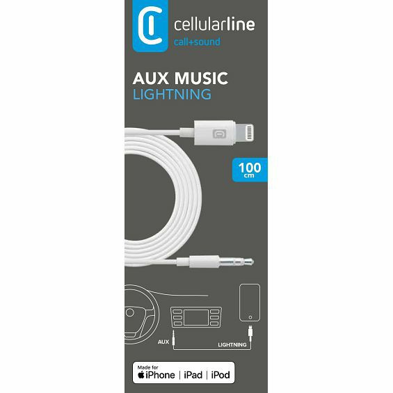 Kabel CELLULARLINE AUX - Lightning 1m bijeli-2