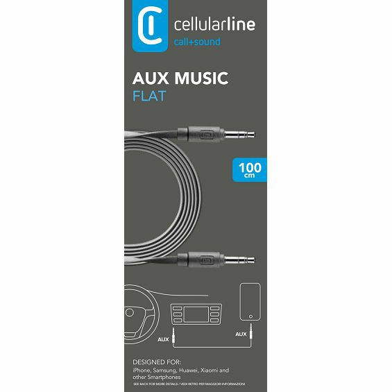 Kabel CELLULARLINE AUX MUSIC 3.5mm 1m crni-3