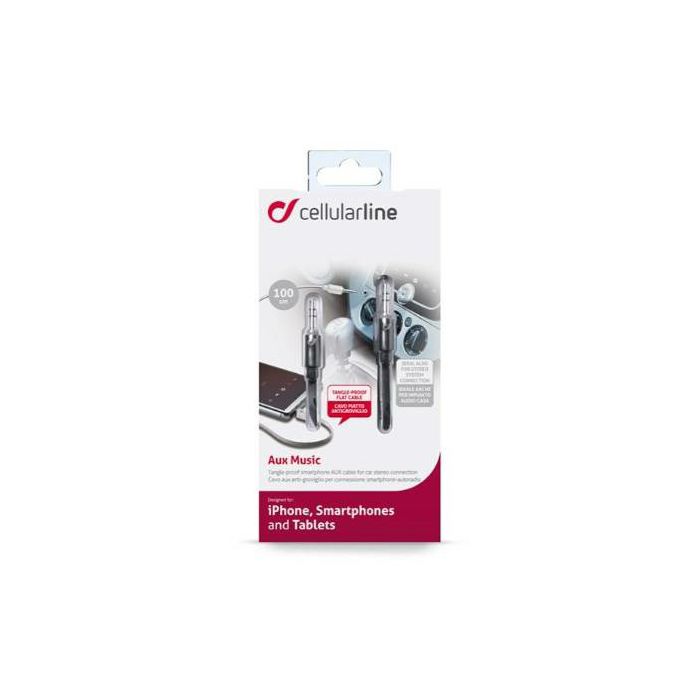 Kabel CELLULARLINE AUX MUSIC 3.5mm 1m crni-1