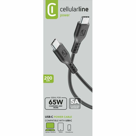Kabel CELLULARLINE USB-C na USB-C, 5A, 2m-2