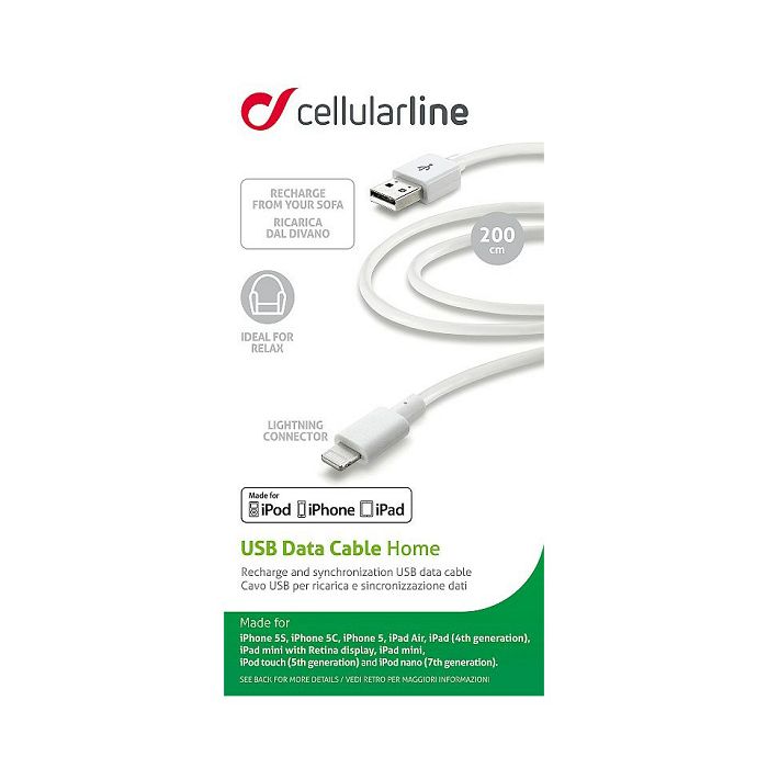 Kabel za mobitel CELLULARLINE USB iPhone lightning 2m-0