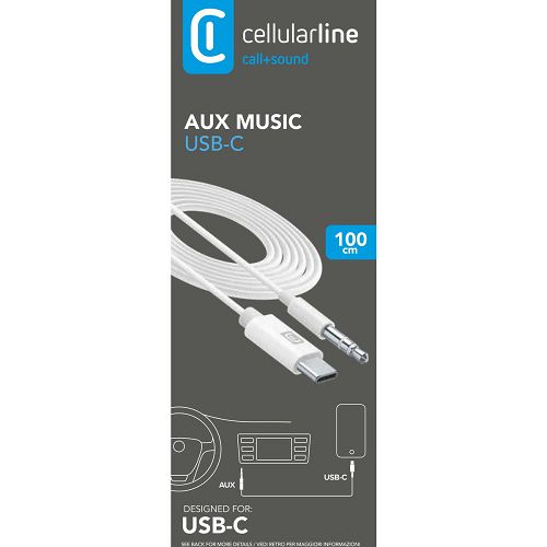 Kabel CELLULARLINE, ACL, Audio, 3.5mm (M) na USB-C (M), 100cm bijeli-2
