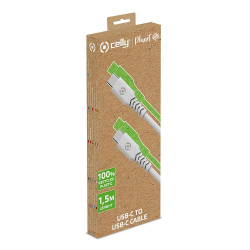 Kabel CELLY USB-C na USB-C, bijeli, 1.5m, Planet Collection-2