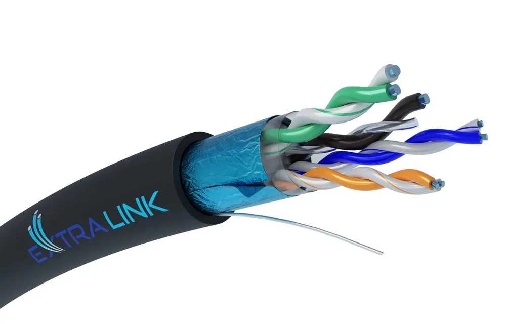 Extralink CAT5E FTP (F/UTP) External Gelazed | Twisted-pair network cable | 305M-0