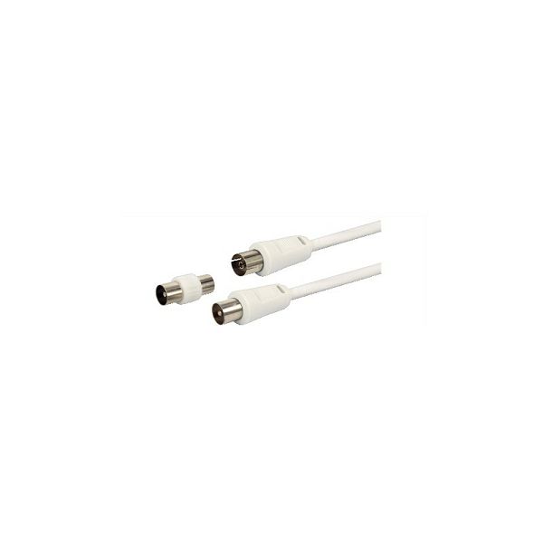 Antenski kabel GBC + 9.5mm m/m adapter bijeli, 10.0m-1