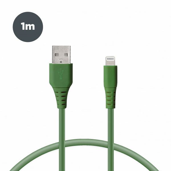 Kabel KSIX USB-A na lightning, 1.m zeleni-0