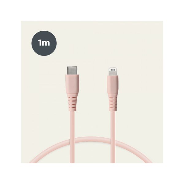 Kabel KSIX USB-C na lightning, 1.m rozi-0