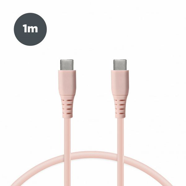 Kabel KSIX USB-C na USB-C, 1.M, rozi-0