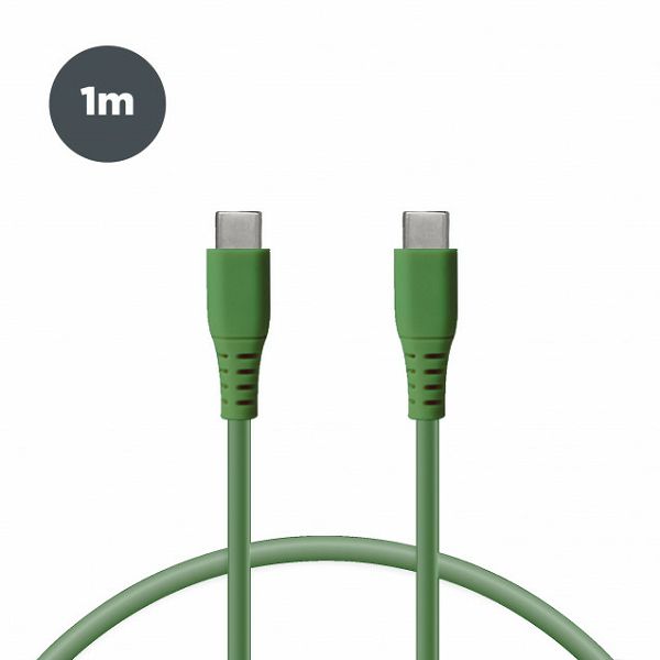 Kabel KSIX USB-C na USB-C, 1.M zeleni-0