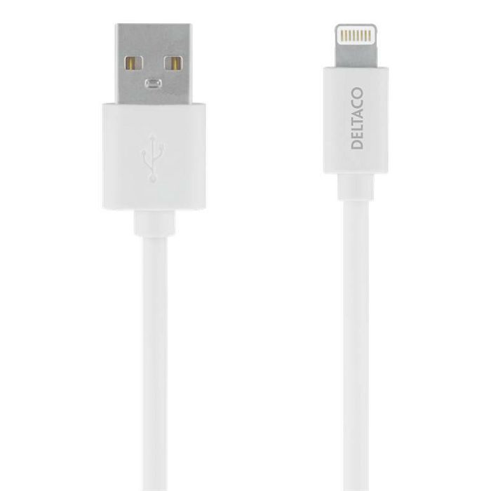 Kabel lightning DELTACO, GNG-LIGHT1MW, 1m bijeli