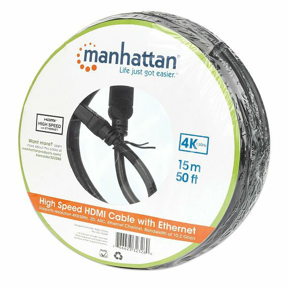 Kabel MANHATTAN High Speed HDMI with Ethernet, HEC, ARC, 4K, 15M crni-4