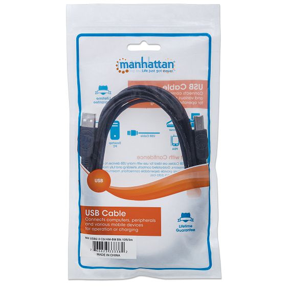 Kabel MANHATTAN USB 2.0 - A Male / B Male, 5M crna-5