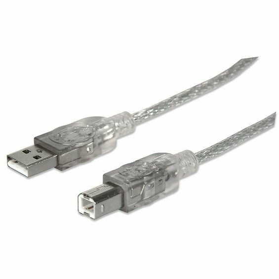 Kabel MANHATTAN USB 2.0 A /B, 1.8M, prozirni-0