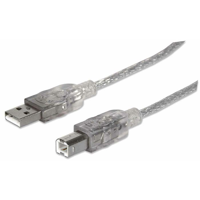 Kabel MANHATTAN USB 2.0 A /B, 1.8M, prozirni-0
