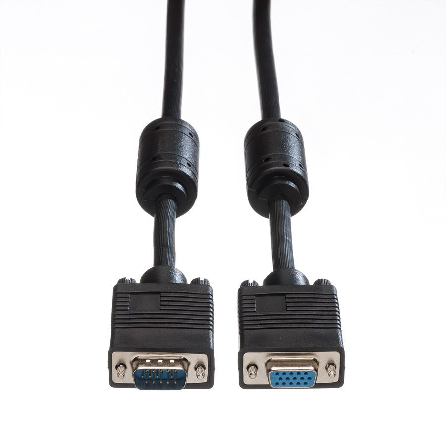 Kabel ROLINE VGA HQ (feritna jezgra), HD15 M/F, 3.0m crni-3
