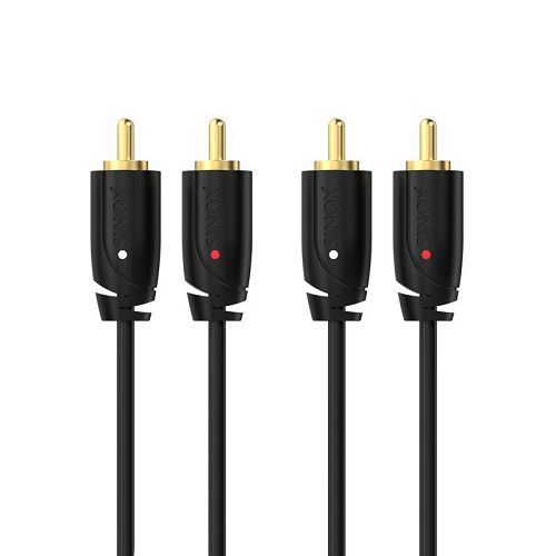 Kabel SINOX PRO, 2 RCA - 2 RCA, 2m crni-0