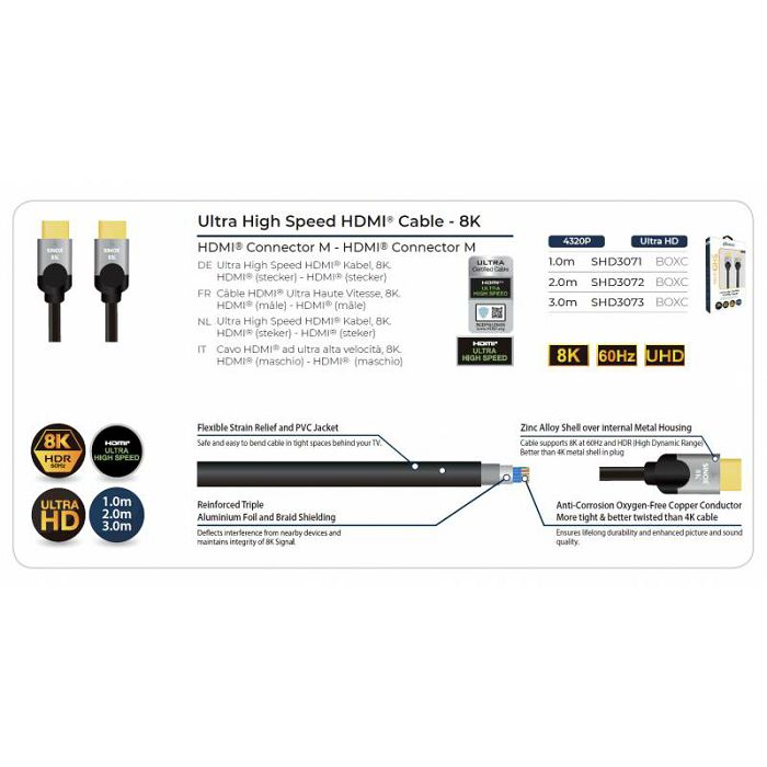 Kabel SINOX SHD3073, HDMI ULTRA 8K, 3m-1