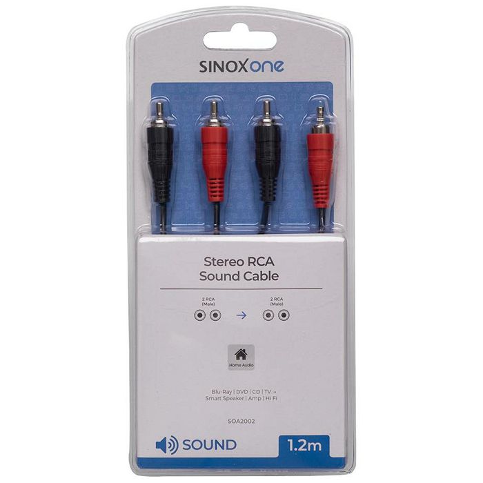 Kabel SINOX SOA2002 2 X RCA - 2 X RCA, audio kabel, 1.2M-0