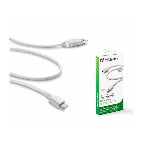 Kabel za mobitel CELLULARLINE APPLE iPhone lightning bijeli 120cm-0