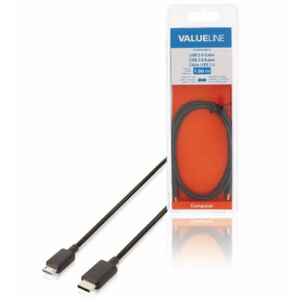 Kabel VALUE LINE VLCB60750B10, USB-C na USB Micro B, 1m-0