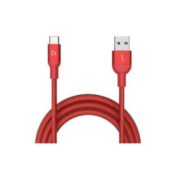 Kabel za mobitel ADAM M100, Type-C na USB-A, 1M, pleteni crveni-0