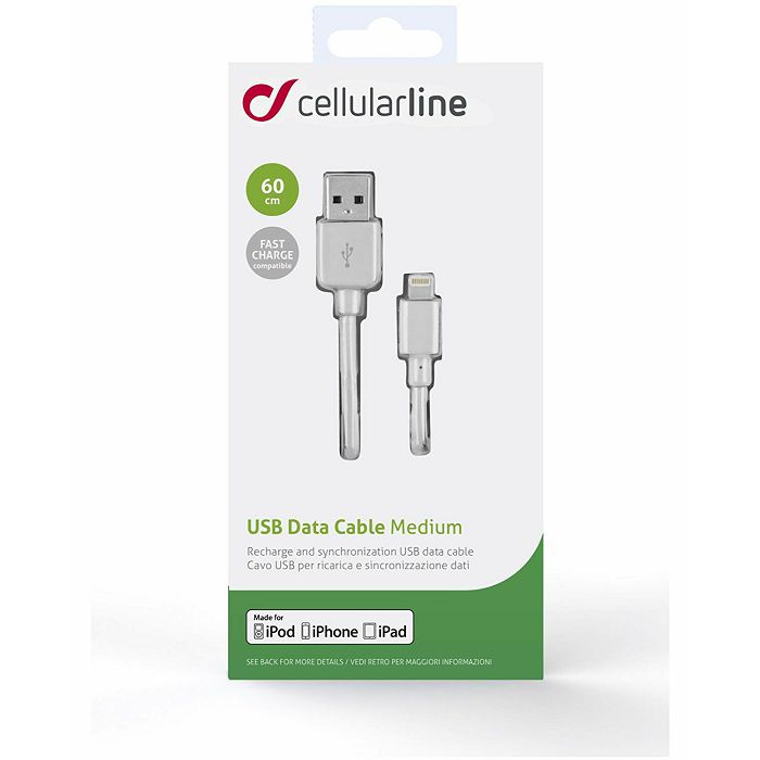 Kabel USB za mobitel APPLE iPhone CELLULARLINE bijeli 60cm-0