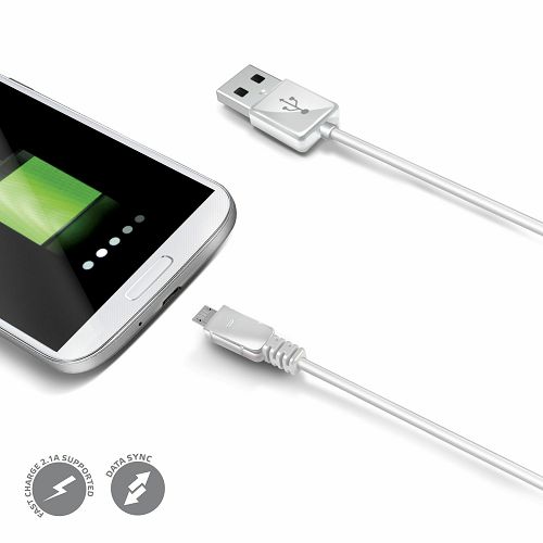 Kabel za mobitel univerzalni CELLY micro USB 1.0m bijeli-0
