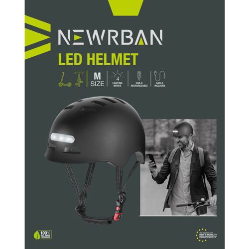 Kaciga NEWRBAN sa led svijetlom vel. M, crna-3