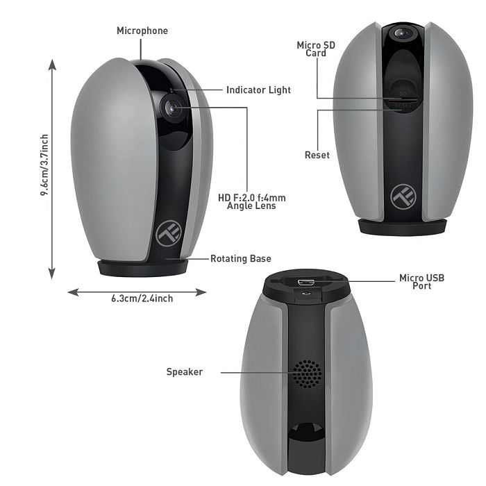 Nadzorna kamera unutarnja TELLUR SMART TLL331071 WiFi-4