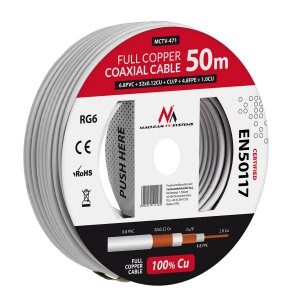 Maclean MCTV-471 coaxial cable RG-6/U 50 m White-2