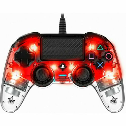 Kontroler PLAYSTATION 4 NACON Compact Light žični prozirno-crveni (PC kompatibilan)-0