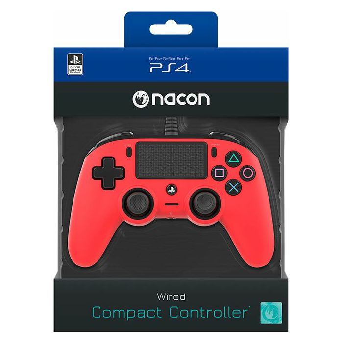 Kontroler za PLAYSTATION 4 NACON žični crveni (PC kompatibilan, 3m kabel)-2