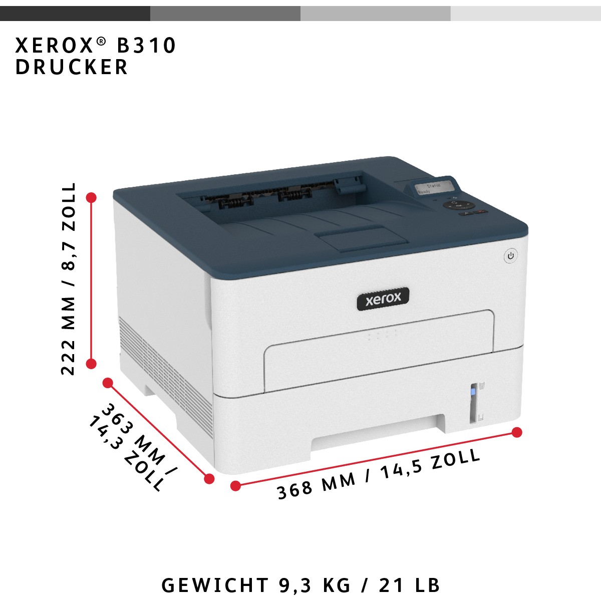 Laserski pisač XEROX B310DNI A4 crno-bijeli 40 stranica/ USB/ LAN/ Wifi/ Duplex-6