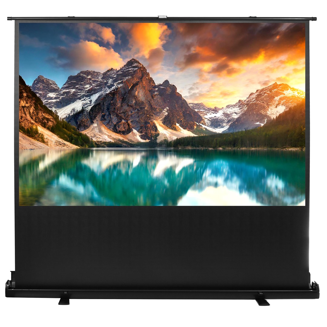 Maclean Portable Projection Screen, Compact, Floor-Standing, 100", 16:9, MC-964