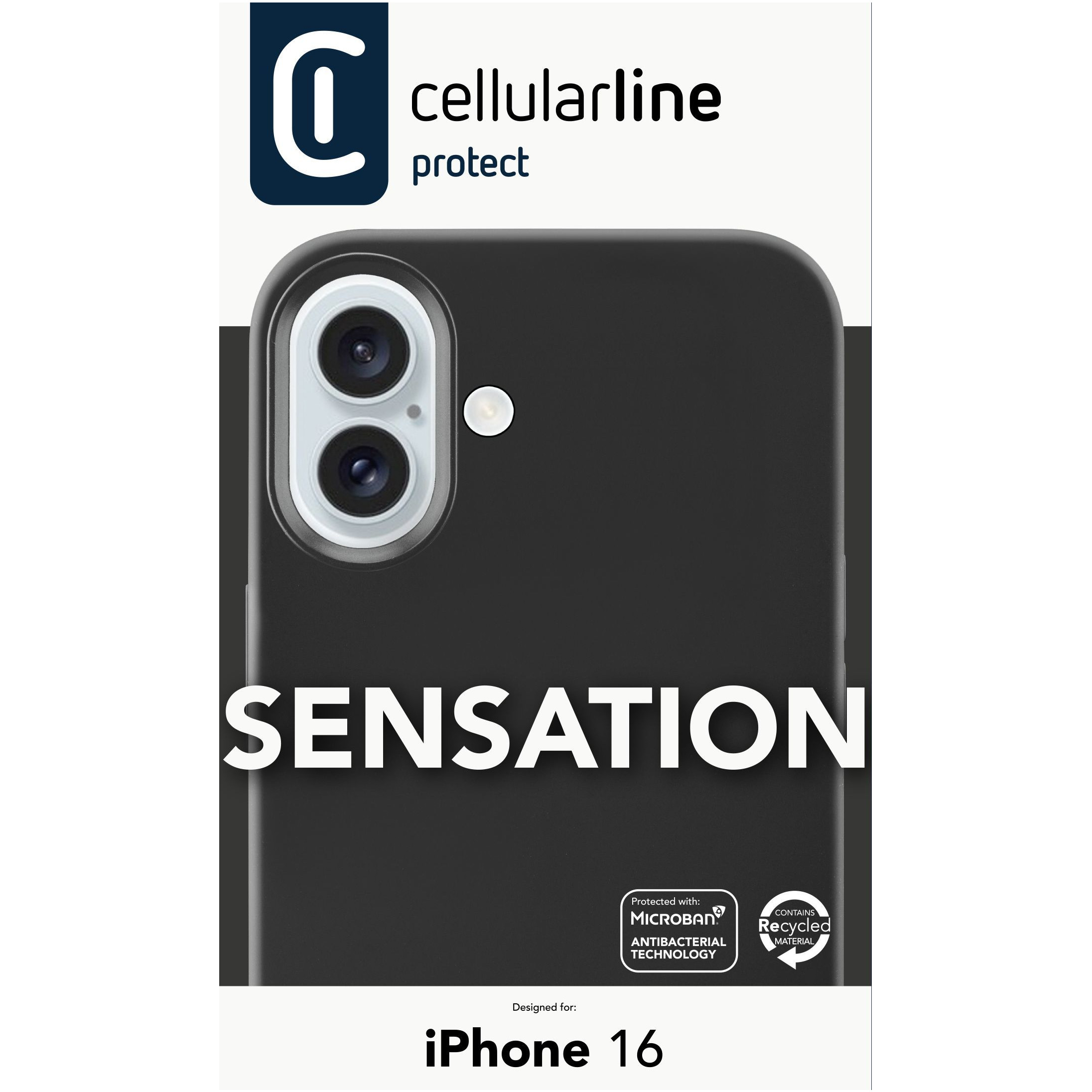 Maska za mobitel CELLULARLINE za IPHONE 16, SENSATION, crna-4