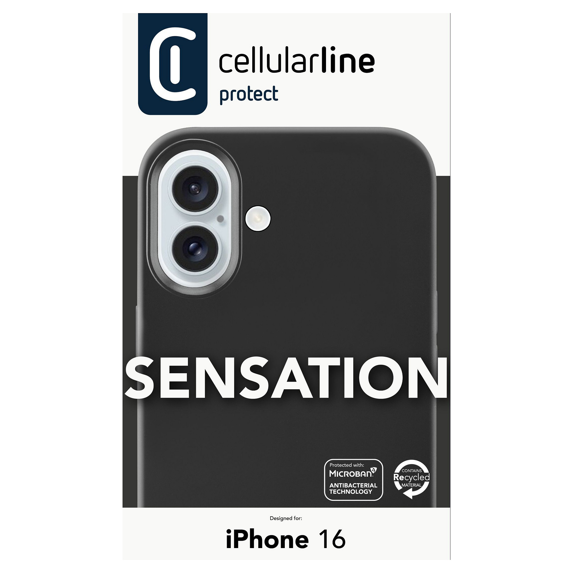 Maska za mobitel CELLULARLINE za IPHONE 16, SENSATION, crna-10