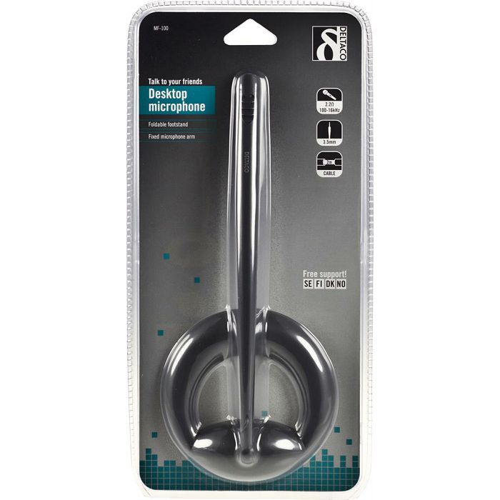 Mikrofon DELTACO stolni, 3,5mm, 2m kabel, MF-100-3