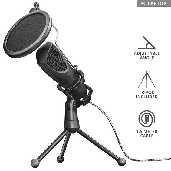 Mikrofon TRUST GXT232 Mantis, streaming, USB crni-1