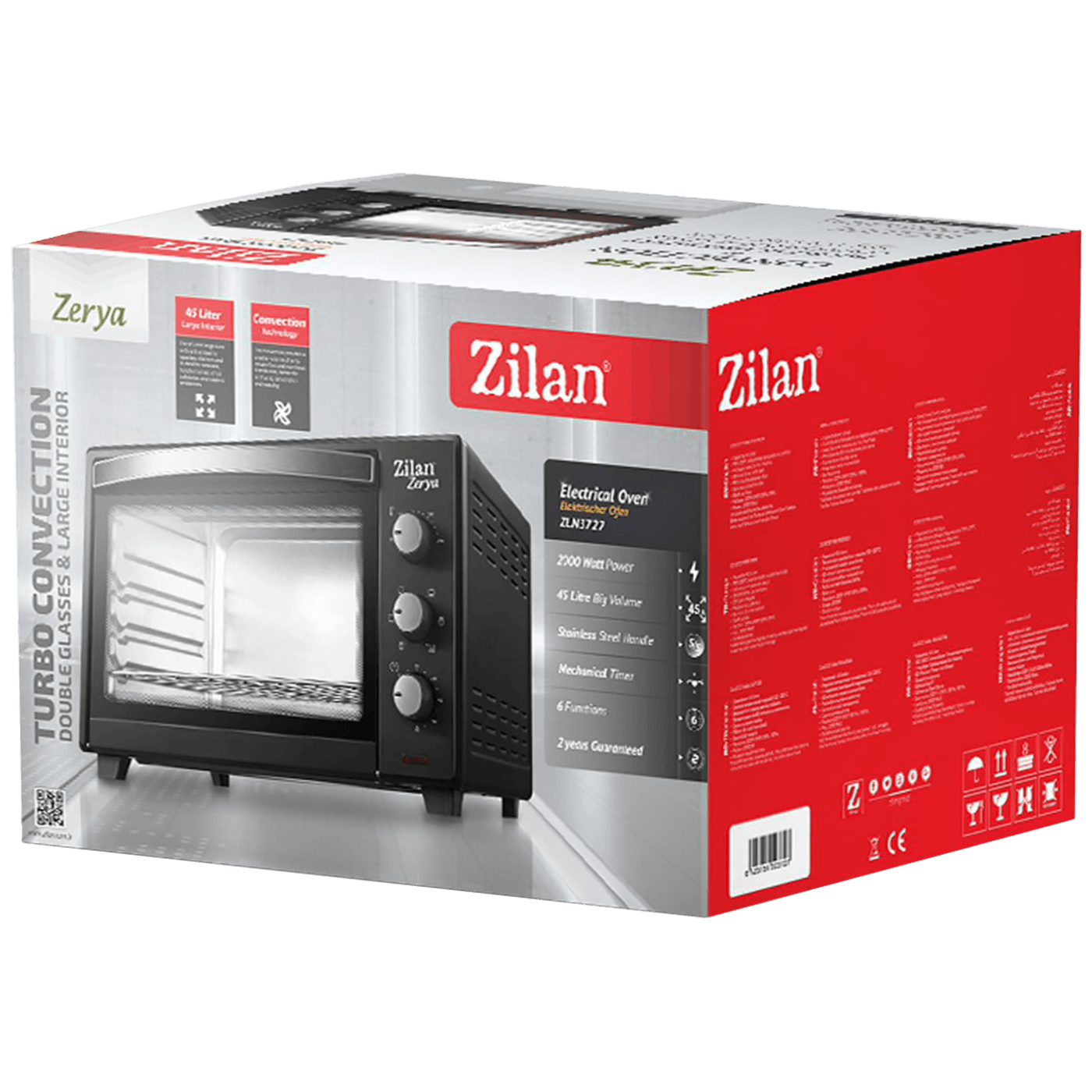 Mini pećnica ZILAN, zapremina 45 l, 2000 W - ZLN3727-1